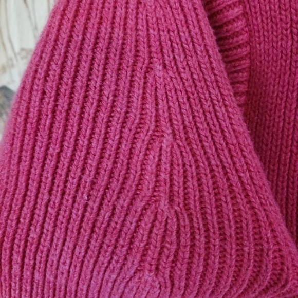 Vintage Norton McNaughton 90s Magenta Ribbed Stretchy Sweater - Picture 2 of 4